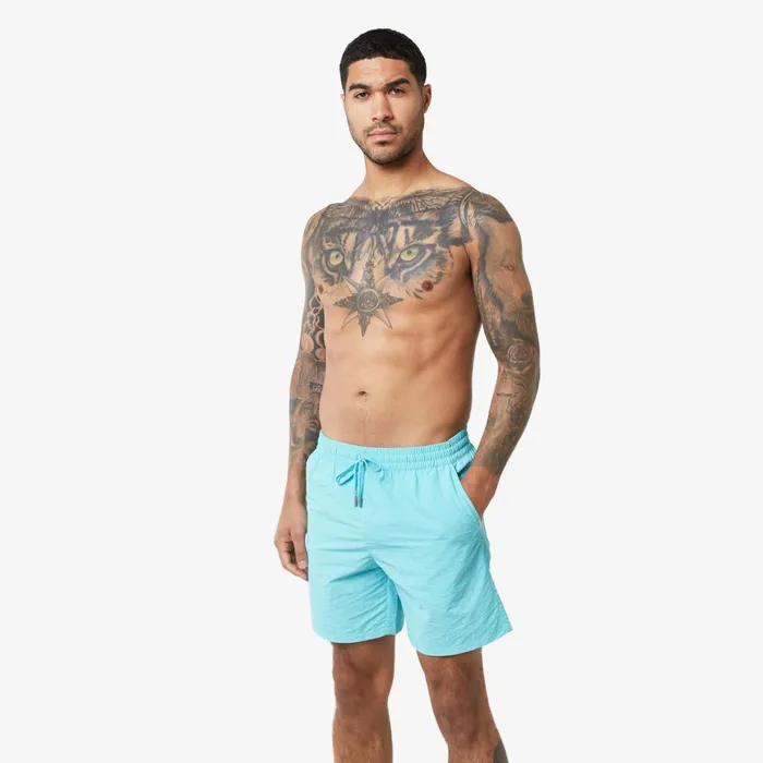 Closure London Crinkle Swimshort Aqua Men Shorts