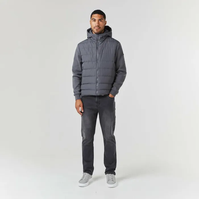 Closure London Hooded Hybrid Jacket Charcoal Men Coats and Jackets
