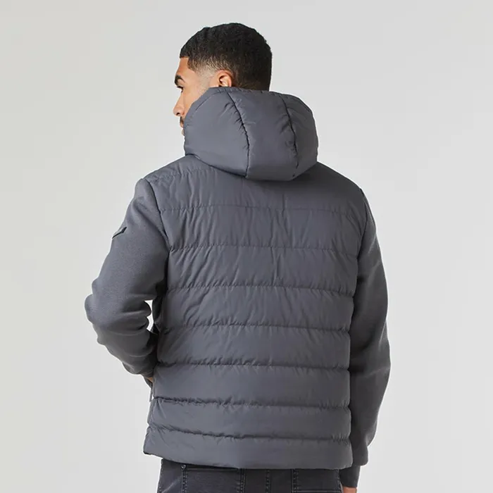Closure London Hooded Hybrid Jacket Charcoal Men Coats and Jackets