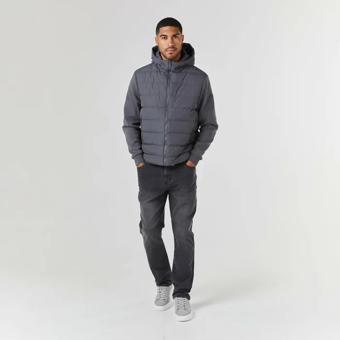 Closure London Hooded Hybrid Jacket Charcoal Men Coats and Jackets