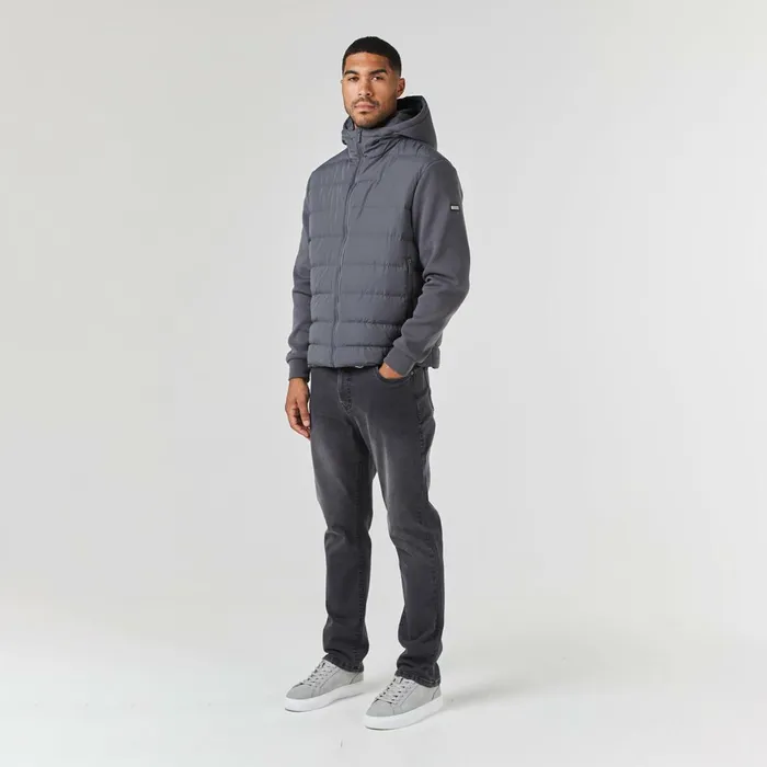 Closure London Hooded Hybrid Jacket Charcoal Men Coats and Jackets