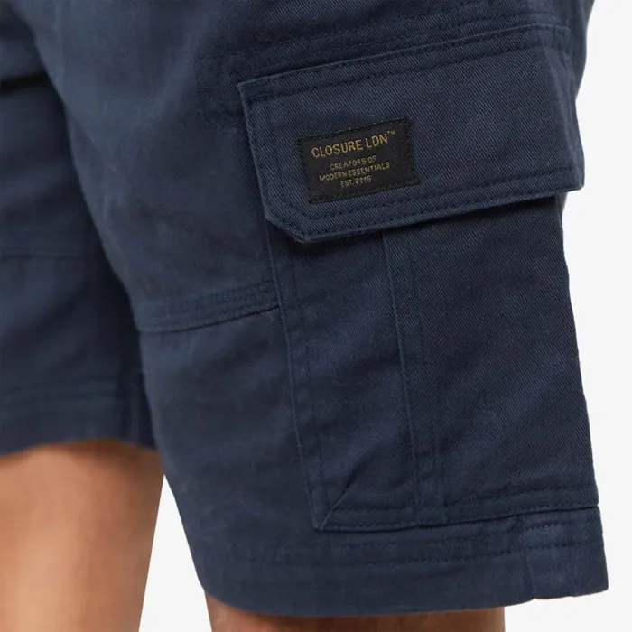 Closure London Hoodie Cargo Short Twinset Light Marl Navy Men Twinsets