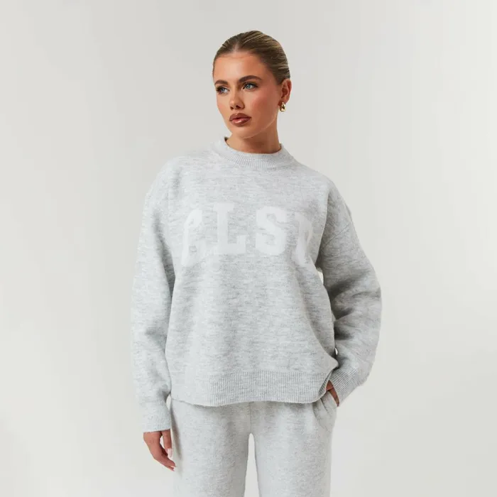 Closure London Knit Crewneck Light Grey Marl Women Knitwear