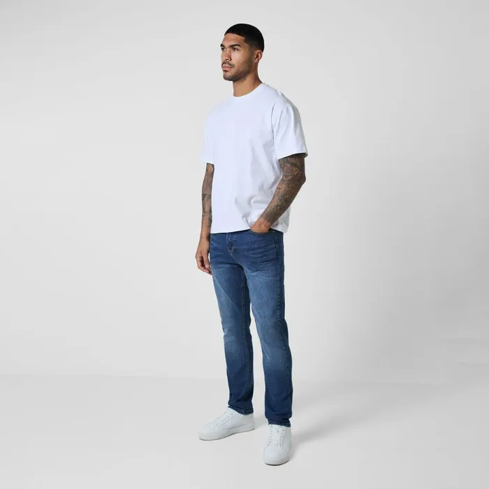 Closure London Regular Fit Denim Jean Mid Blue Wash Men Knitwear