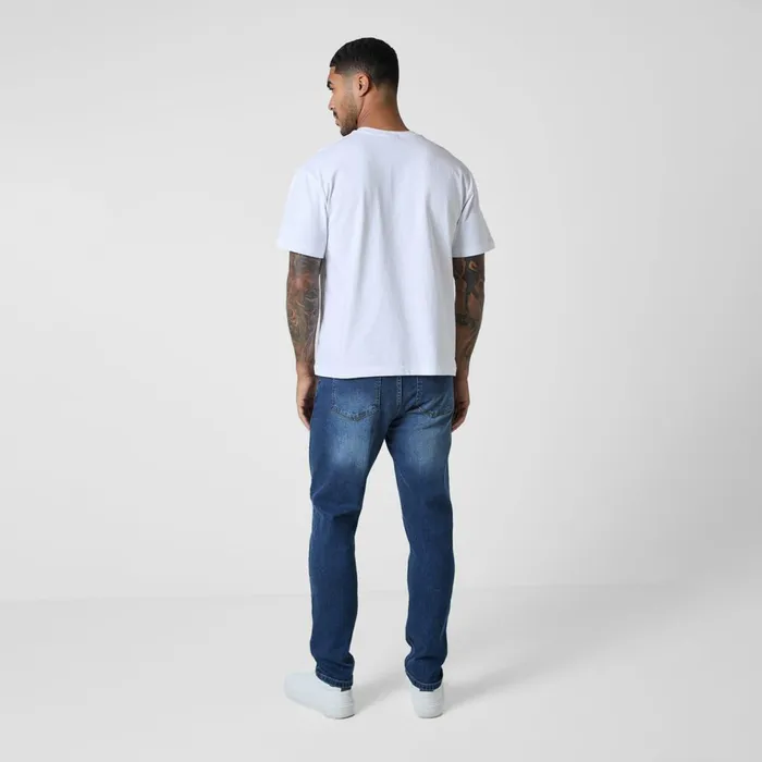 Closure London Regular Fit Denim Jean Mid Blue Wash Men Knitwear