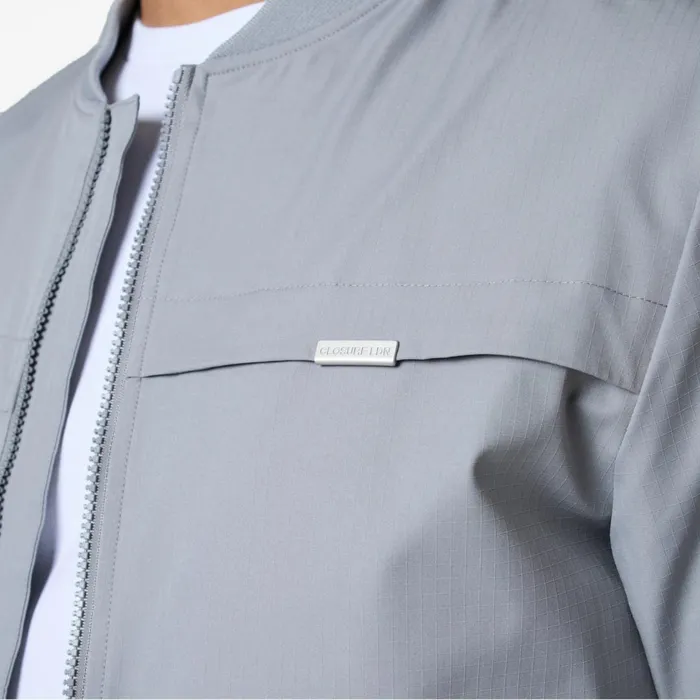 Closure London Ripstop Bomber Jacket Frost Grey Men Coats and Jackets