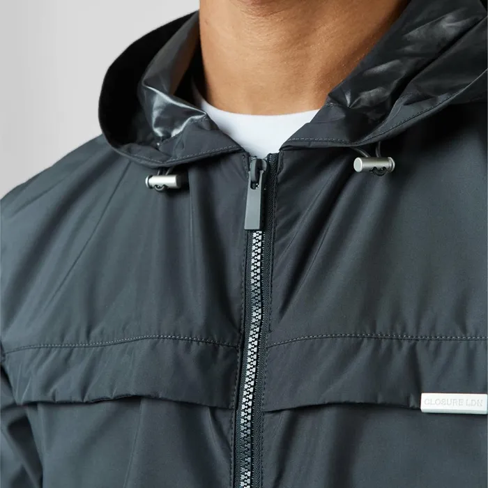Closure London Smart Windbreaker Charcoal Men Coats and Jackets