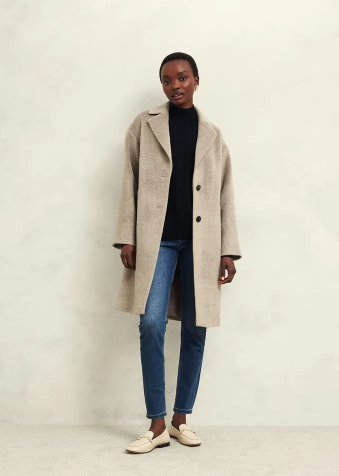 Coats and Jackets Women HOBBS Bhavina Wool Blend Coat Neutral