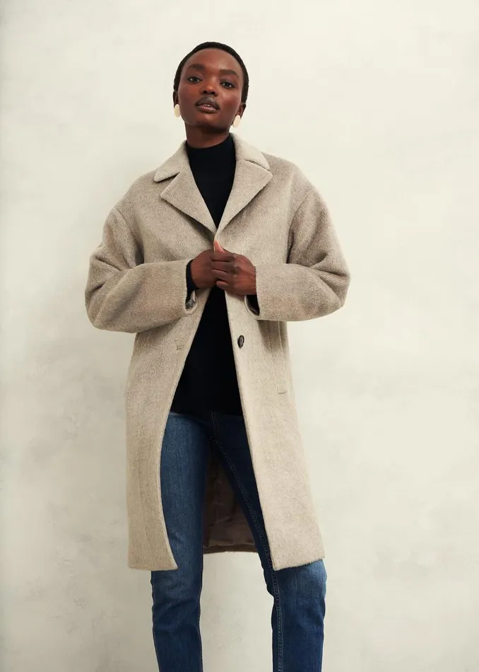 Coats and Jackets Women HOBBS Bhavina Wool Blend Coat Neutral