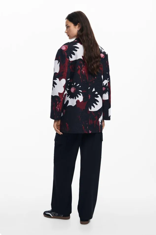Coats And Jackets Women Desigual Floral Coat M Christian Lacroix Red