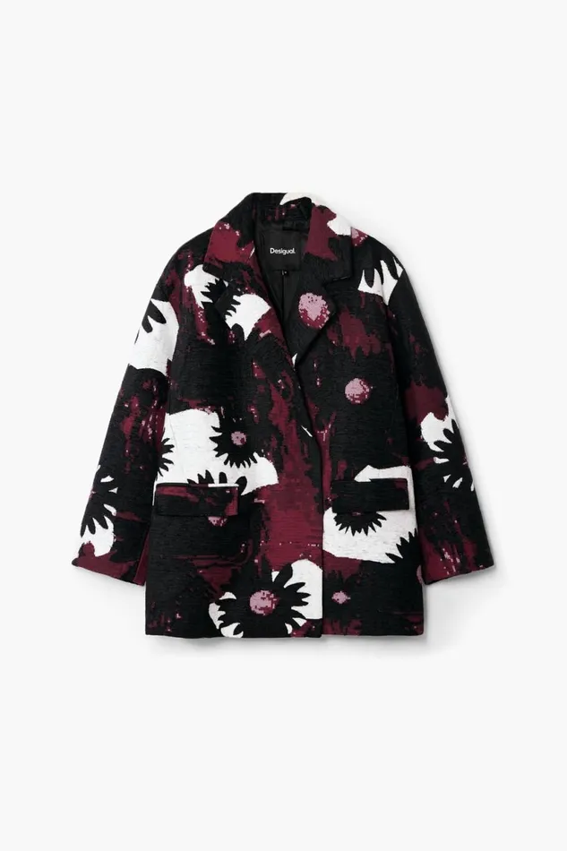 Coats And Jackets Women Desigual Floral Coat M Christian Lacroix Red