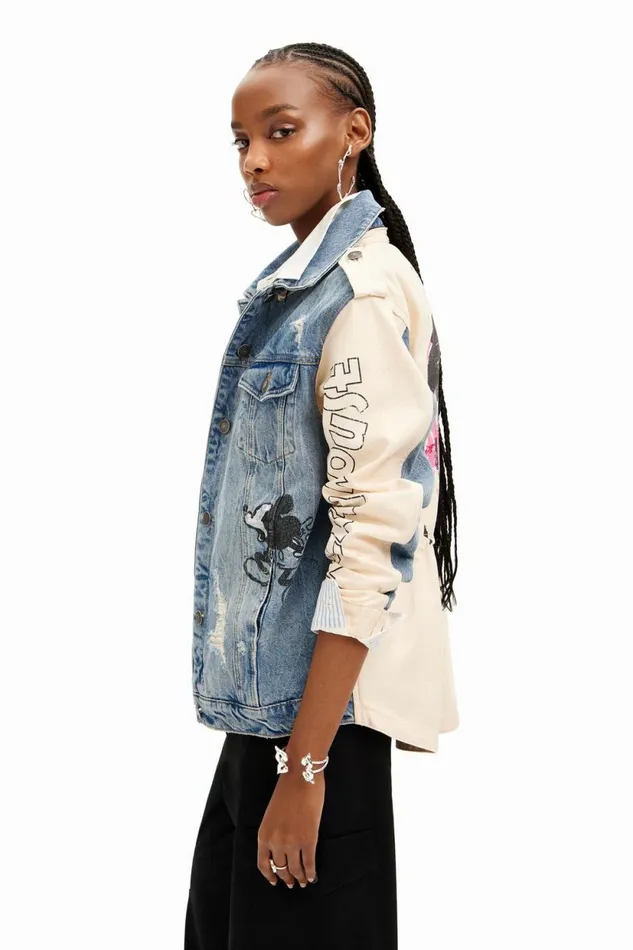 Coats And Jackets Women Desigual Mickey Mouse Parka Jacket White