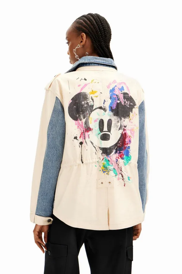 Coats And Jackets Women Desigual Mickey Mouse Parka Jacket White