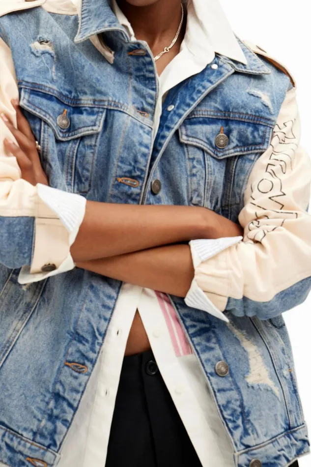 Coats And Jackets Women Desigual Mickey Mouse Parka Jacket White