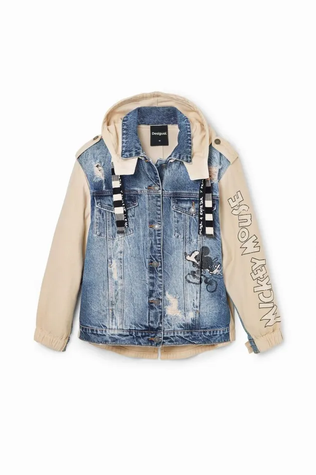 Coats And Jackets Women Desigual Mickey Mouse Parka Jacket White