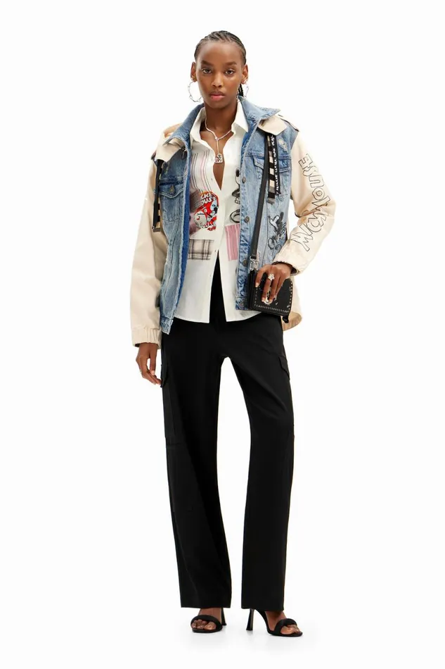 Coats And Jackets Women Desigual Mickey Mouse Parka Jacket White