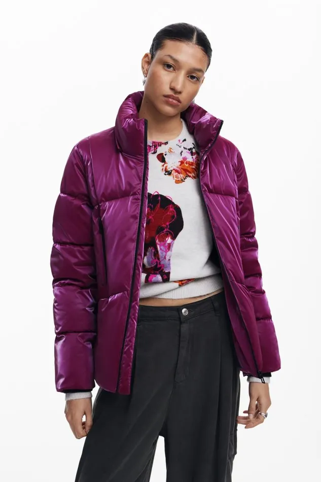 Coats And Jackets Women Desigual Padded Coat With Hood Red