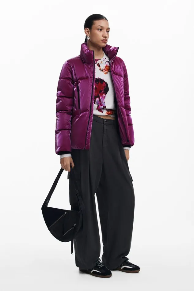 Coats And Jackets Women Desigual Padded Coat With Hood Red