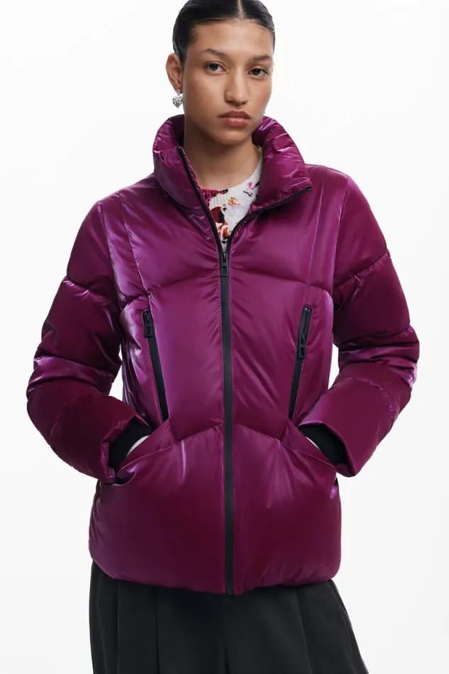Coats And Jackets Women Desigual Padded Coat With Hood Red