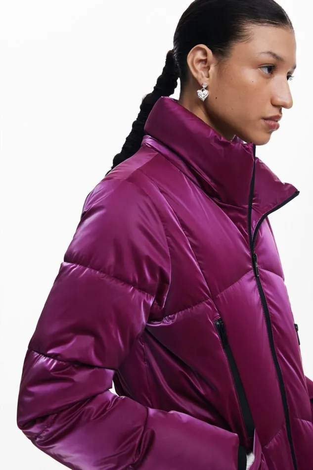 Coats And Jackets Women Desigual Padded Coat With Hood Red