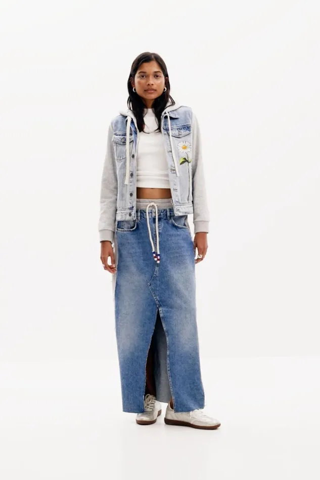 Coats And Jackets Women Desigual Trucker Denim Jacket Blue