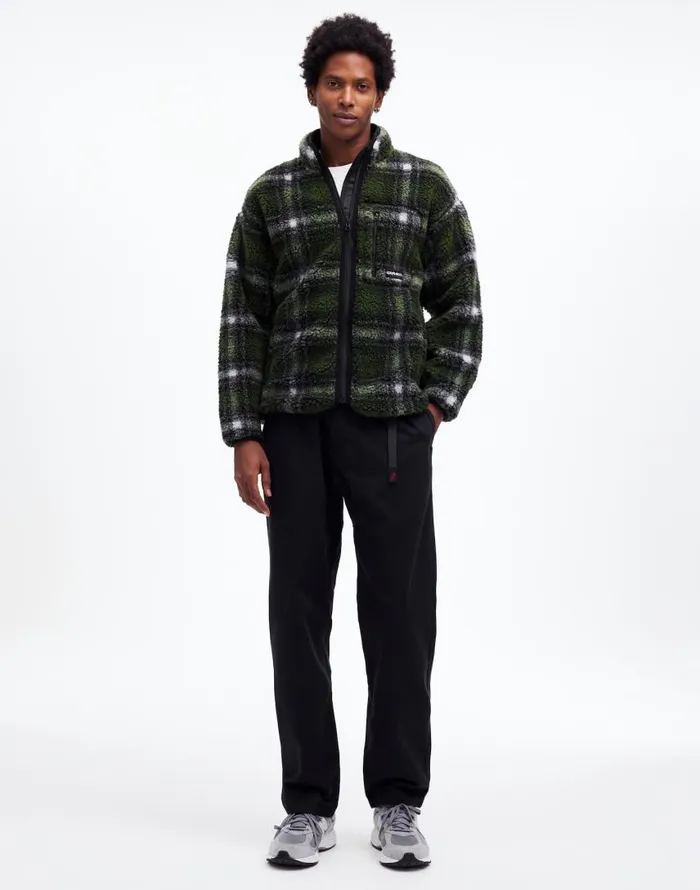 Coats Jackets Men Madewell Gramicci Shadow Plaid Sherpa Jacket Olive Shadow Plaid