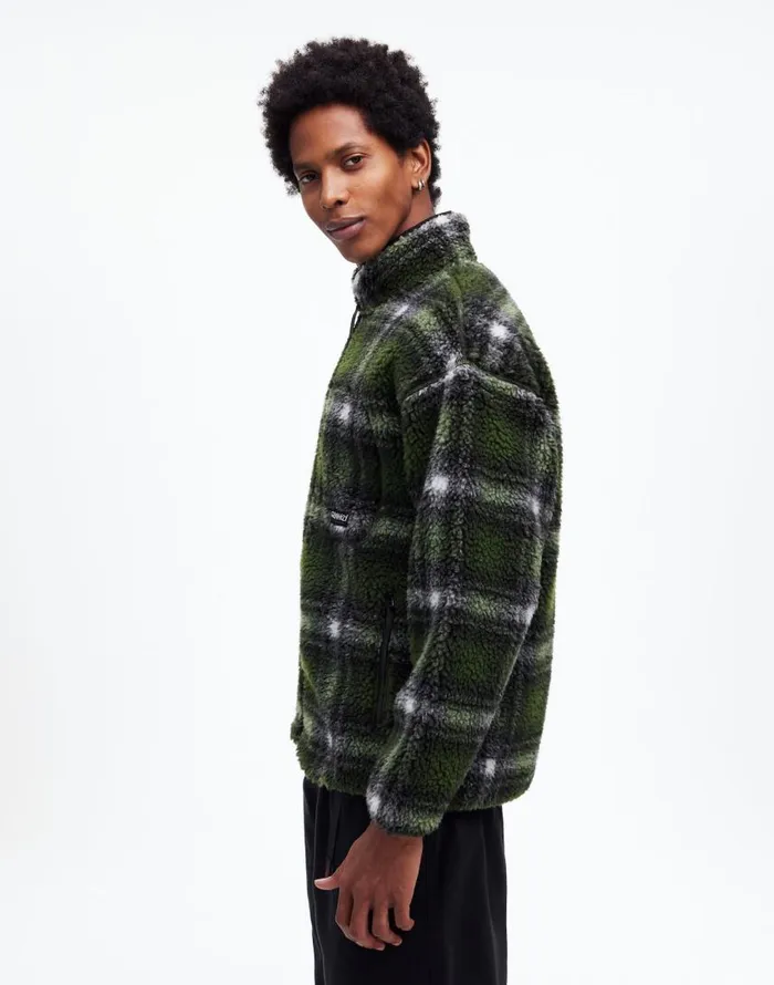 Coats Jackets Men Madewell Gramicci Shadow Plaid Sherpa Jacket Olive Shadow Plaid