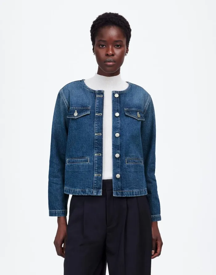 Coats Jackets Women Madewell Denim Lady Jacket In Plymouth Wash Plymouth Wash
