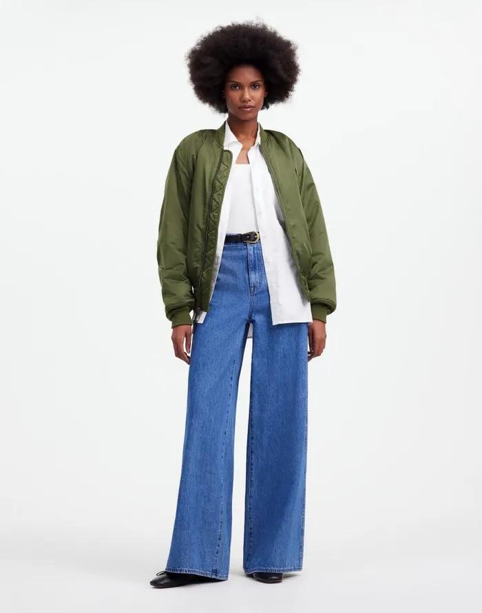 Coats Jackets Women Madewell Madewell X Alpha Industries MA1 Flight Jacket Heritage Olive
