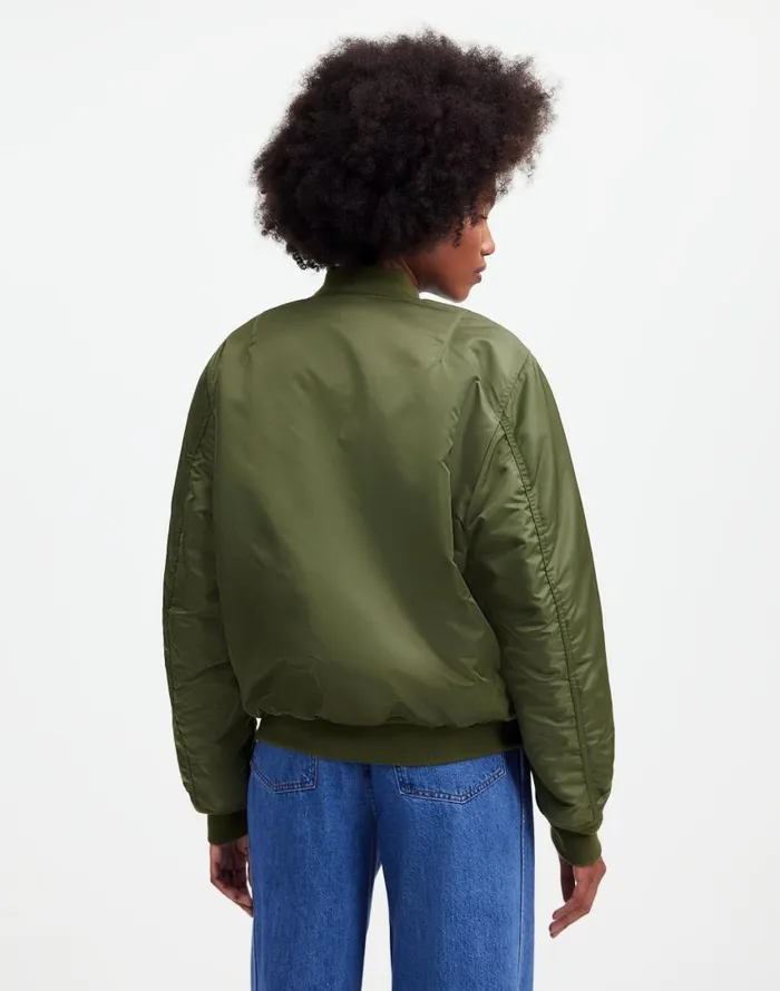 Coats Jackets Women Madewell Madewell X Alpha Industries MA1 Flight Jacket Heritage Olive