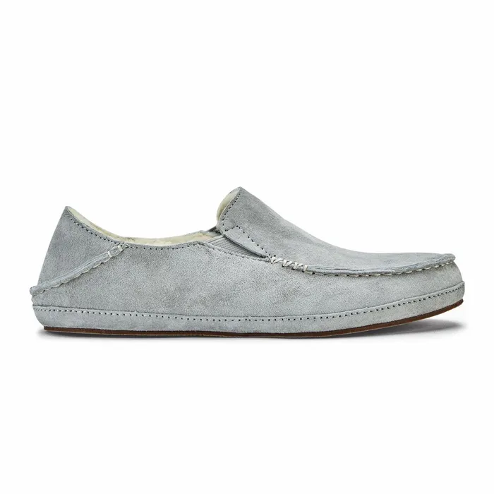 Cold Weather Women Olukai Nohea Leather Slippers 8211 Pale Grey