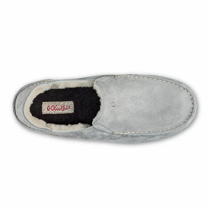 Cold Weather Women Olukai Nohea Leather Slippers 8211 Pale Grey