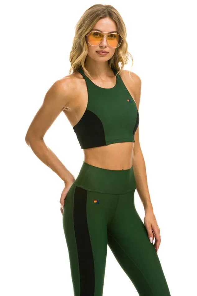 Color Block Racer Sports Bra 8211 Forest Women Aviator Nation Sports Bras