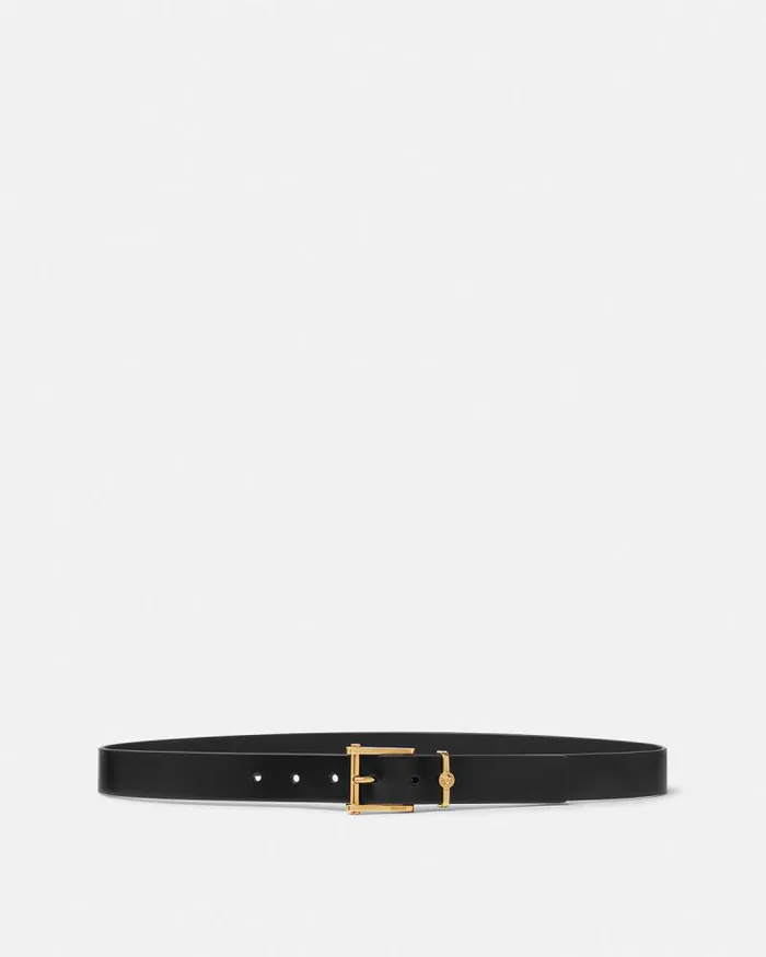 Column Leather Belt 3 Cm Blackgold Men Versace Belts