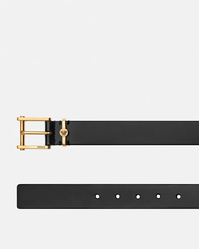 Column Leather Belt 3 Cm Blackgold Men Versace Belts
