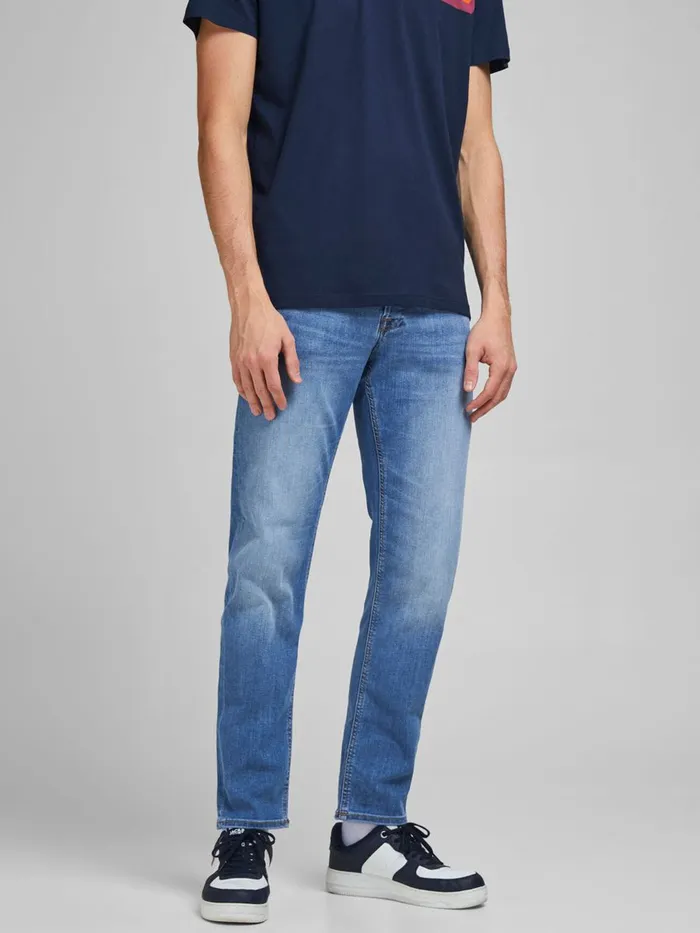 Comfort Jeans JACK and JONES Mens MIKE ORIGINAL AM 815 COMFORT FIT JEANS Blue Blue Denim