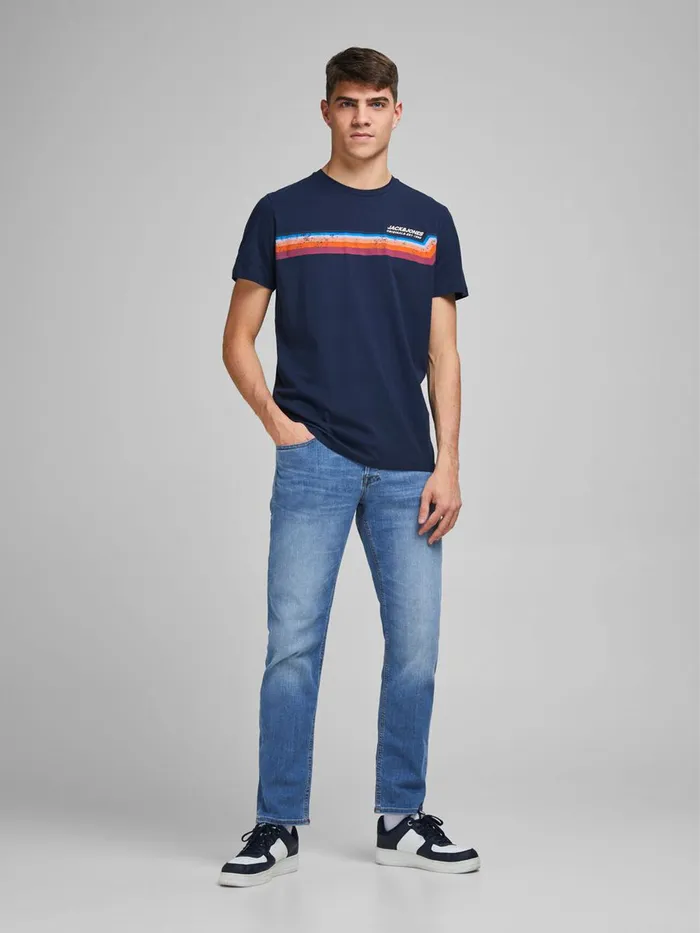Comfort Jeans JACK and JONES Mens MIKE ORIGINAL AM 815 COMFORT FIT JEANS Blue Blue Denim