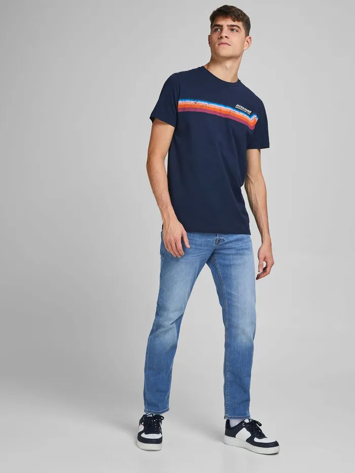 Comfort Jeans JACK and JONES Mens MIKE ORIGINAL AM 815 COMFORT FIT JEANS Blue Blue Denim