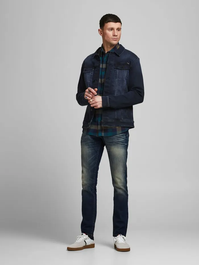 Comfort Jeans JACK and JONES Mens MIKE SPENCER BL 937 COMFORT FIT JEANS Blue Blue Denim
