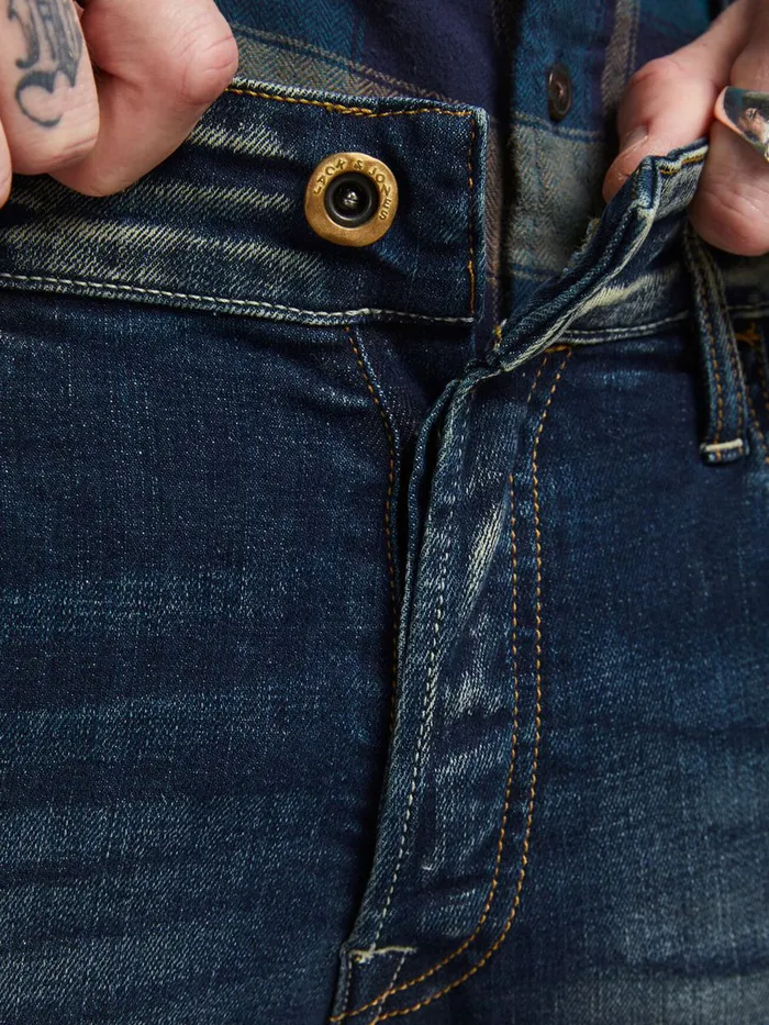 Comfort Jeans JACK and JONES Mens MIKE SPENCER BL 937 COMFORT FIT JEANS Blue Blue Denim