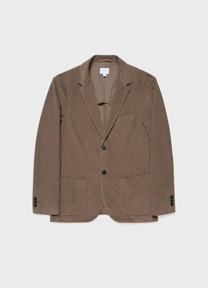 Corduroy Blazer Dark Stone Men SUNSPEL Suits