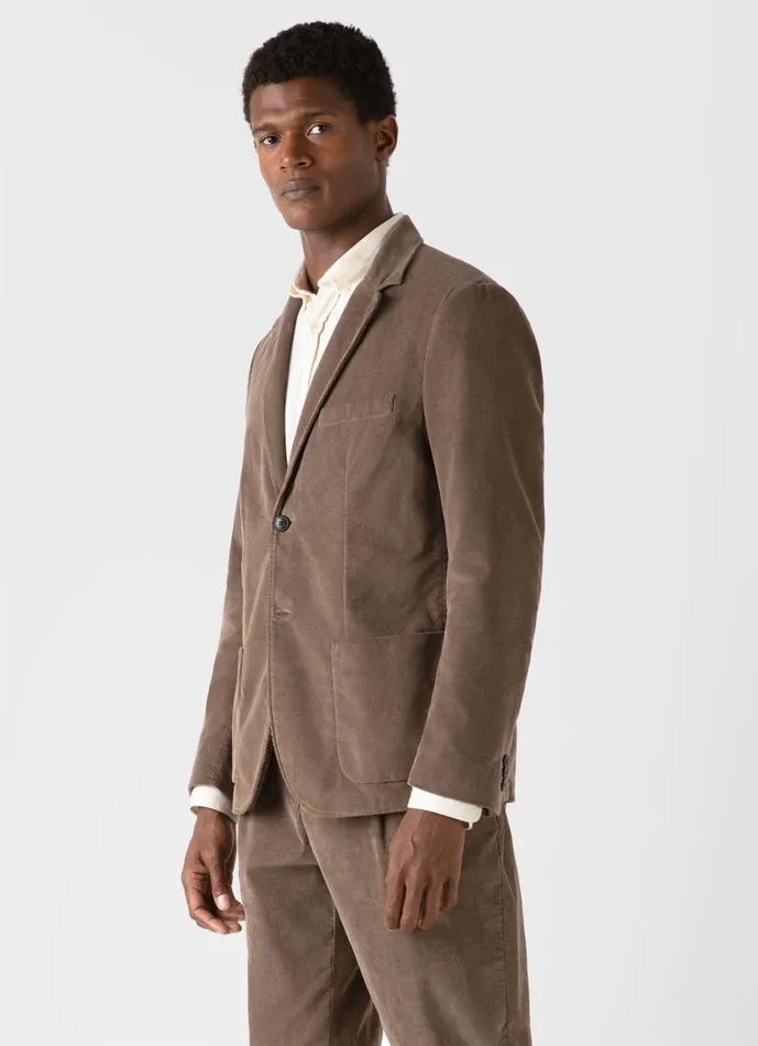 Corduroy Blazer Dark Stone Men SUNSPEL Suits