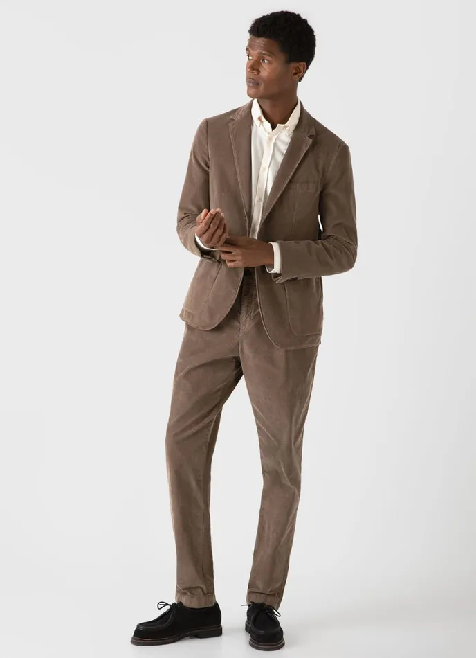 Corduroy Blazer Dark Stone Men SUNSPEL Suits