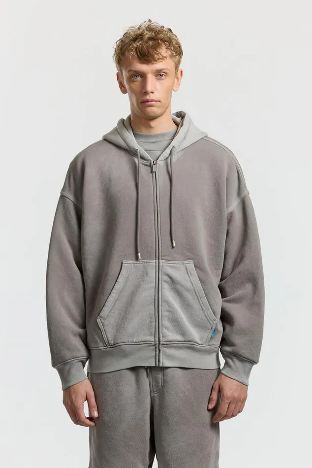 COTTON CITIZEN Boston Zip Hoodie Vintage Cement Men Sweatshirts COTTON CITIZEN Boston Zip Hoodie Vintage Cement Men Sweatshirts