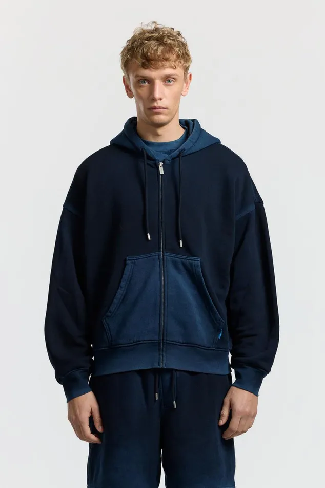 COTTON CITIZEN Boston Zip Hoodie Vintage Navy Women Sweatshirts
