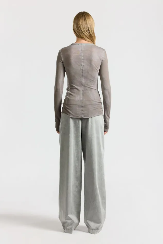 COTTON CITIZEN Marbella Long Sleeve Shirt Vintage Cement Women Shirts