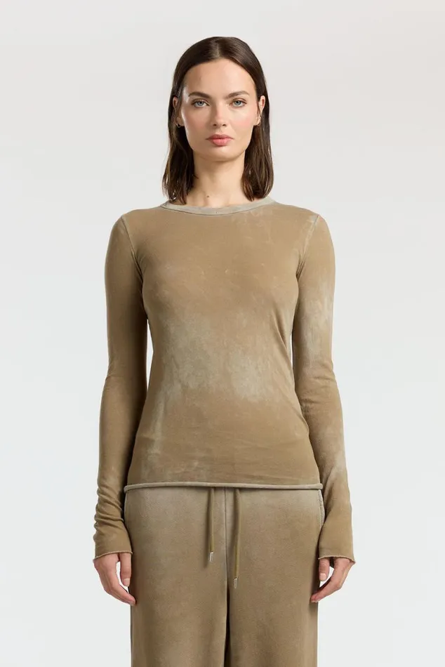 COTTON CITIZEN Marbella Long Sleeve Shirt Vintage Chai Women Shirts