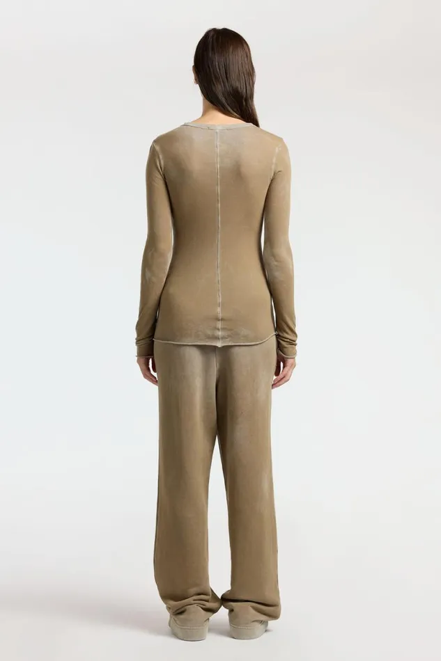 COTTON CITIZEN Marbella Long Sleeve Shirt Vintage Chai Women Shirts