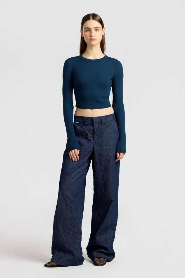 COTTON CITIZEN Verona Crop Shirt Harbor Women Shirts
