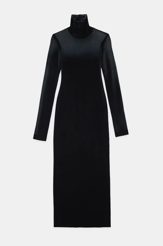COTTON CITIZEN Verona Turtleneck Maxi Dress Black Cast Women Dresses Skirts COTTON CITIZEN Verona Turtleneck Maxi Dress Black Cast Women Dresses Skirts
